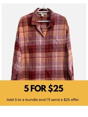 Old Navy “ The Boyfriend Shirt” Plaid Flannel
